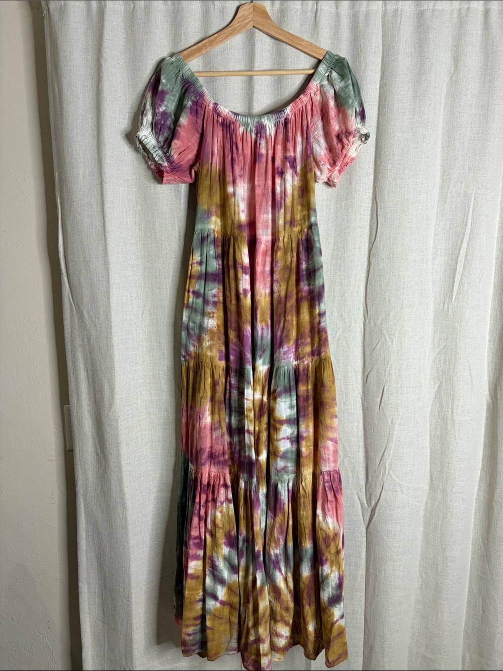 Young Fabulous & Broke Pink Multi Tie-Dye Maxi Dress - Picture 4 of 4